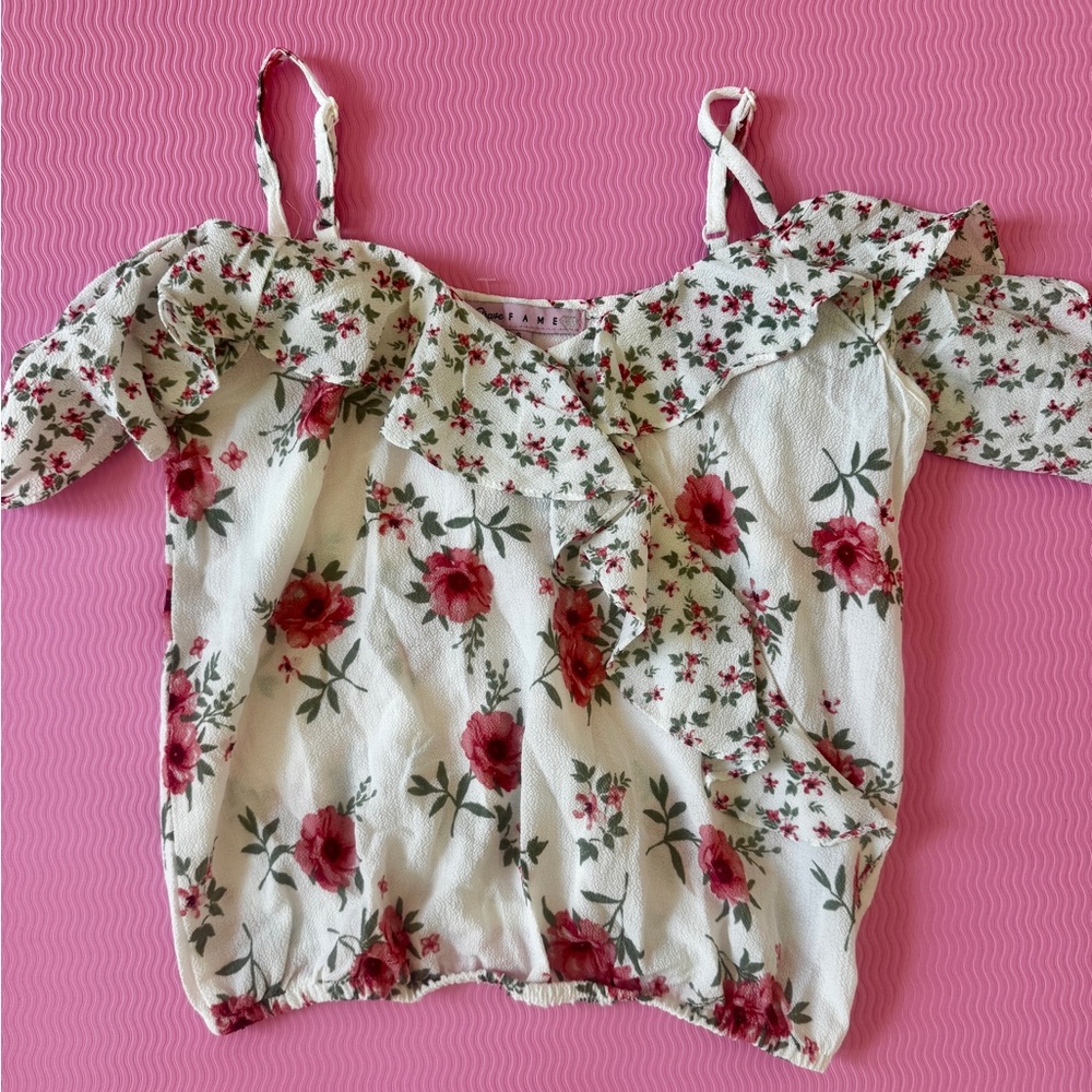Floral Ruffle Women's Top - Picture 3 of 3